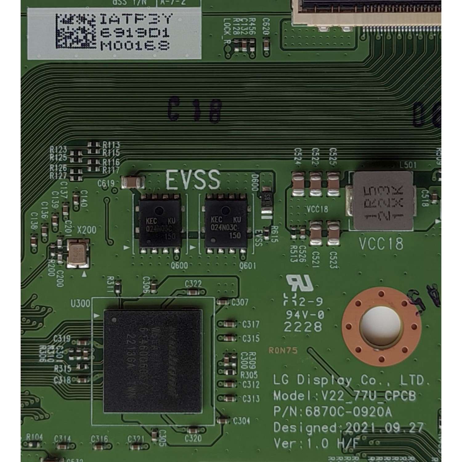 T-CON PARA TV LG / NUMERO DE PARTE 6871L-6919D / 6870C-0920A / LE770PQL(HQ)(D2) / PANEL AC770AQL CQA1_RS / MODELO OLED77C2AUA.DUSQLJR	/ OLED77C3AUA.DUSQLJR - Imagen 2